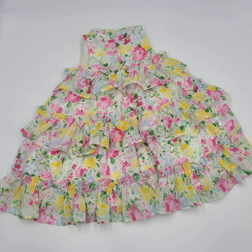 Janie And Jack Tiered Floral Chiffon Dress size 18-24 months - Picture 5 of 6